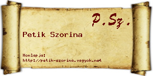Petik Szorina névjegykártya